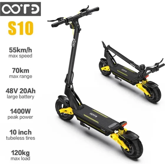 OOTD S10 elektrisk scooter 1400W 48V 20Ah 10" dæk