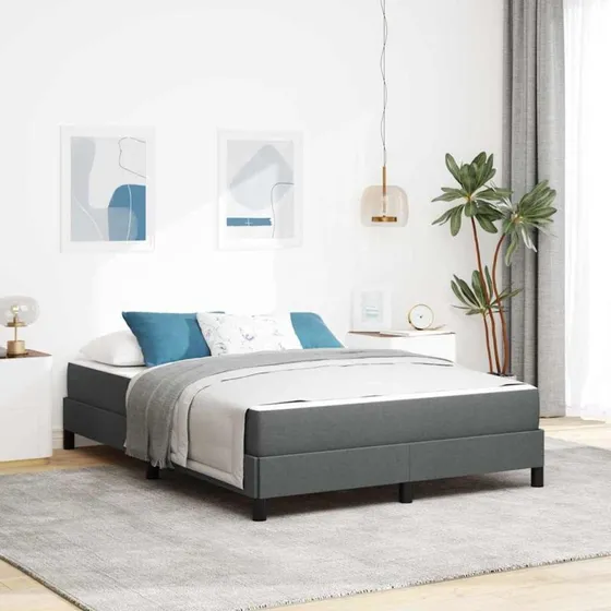 vidaXL Box Spring Seng med Madras Mørkegrå 160x200 cm
