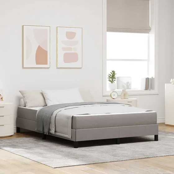 vidaXL Box spring seng med madras Gråbrun 160x200 cm