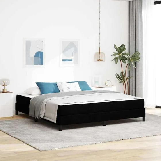 vidaXL Box spring seng med madras, sort, 180 x 200 cm