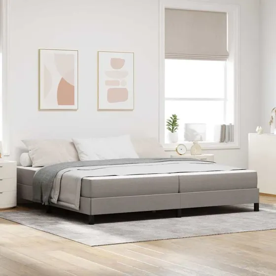 vidaXL Box spring seng med madras Gråbrun 200x200 cm