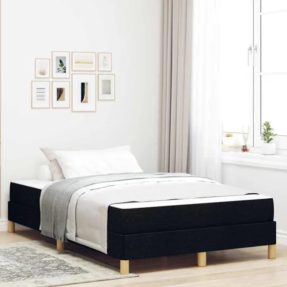 vidaXL Box Spring Seng med Madras, Sort, 120 x 190 cm