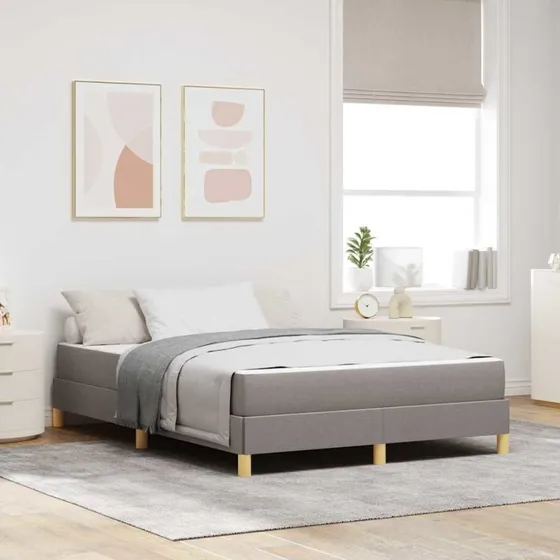 vidaXL Boxspring Seng med Madras Gråbrun 160x200 cm