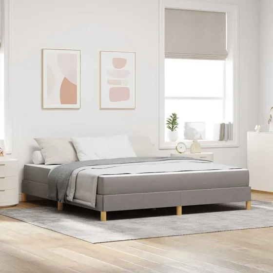 vidaXL Box Spring Seng Gråbrun 180x200 cm Stof