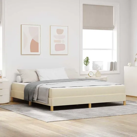 vidaXL Box spring seng med madras Creme 180x200 cm
