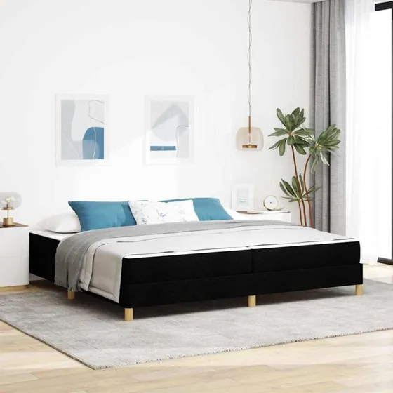 vidaXL Box Spring Seng Sort 200x200 cm Stof