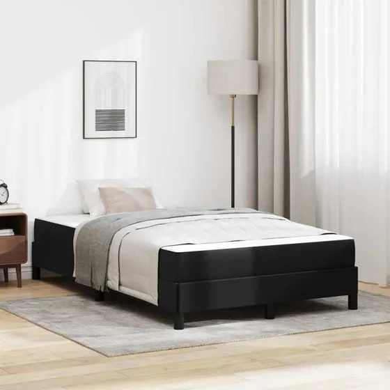 vidaXL Sengestel med madras, Sort, 120 x 190 cm