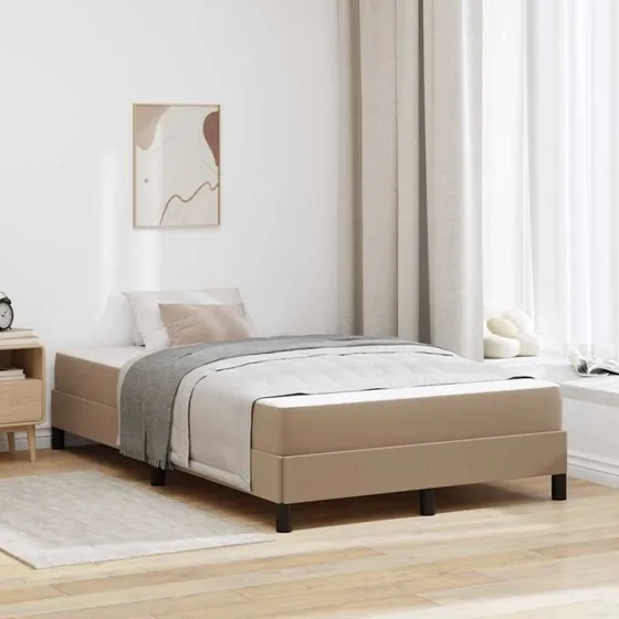 vidaXL Sengestel med madras Cappuccino 120x190 cm