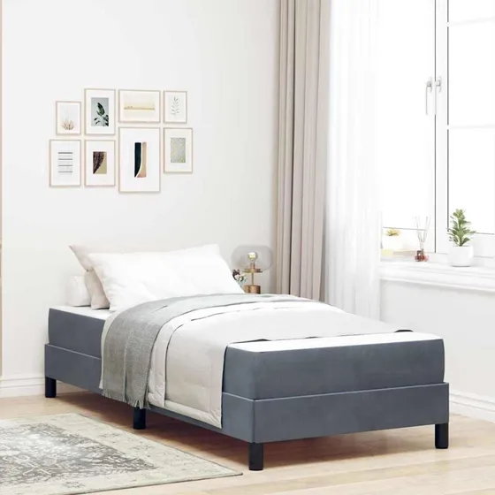 vidaXL Box Spring-seng med madras, Mørkegrå, 80 x 200 cm