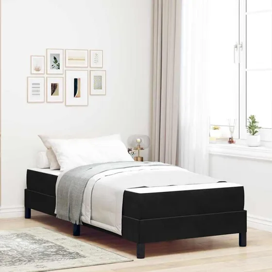 vidaXL Box Spring-seng med madras, Sort, 80 x 200 cm