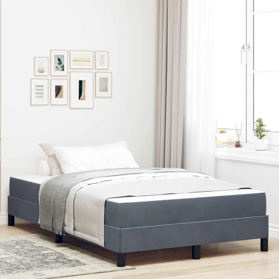 vidaXL Box Spring-seng med madras, mørkegrå, 120 x 200 cm
