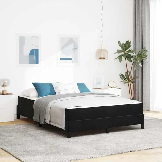 vidaXL Box Spring-seng med madras, Sort, 160 x 200 cm