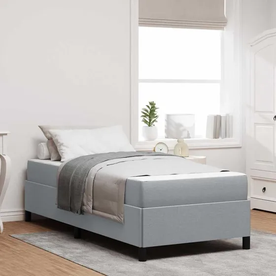 vidaXL Box Spring Seng Lys Grå 100 x 200 cm