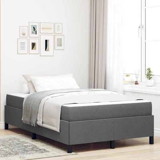vidaXL Box Spring Seng Mørkegrå 120 x 190 cm