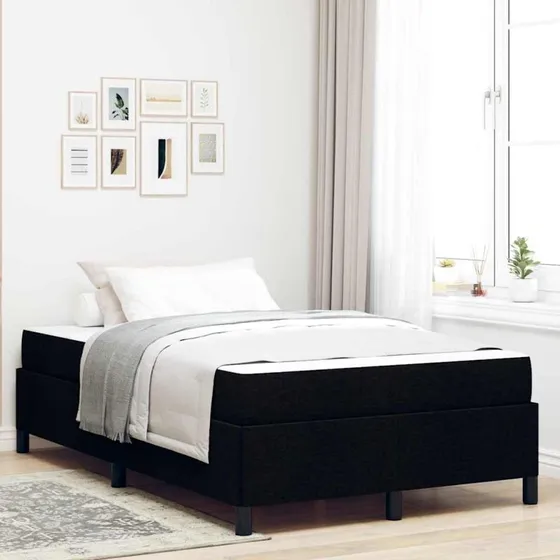 vidaXL Box Spring Seng Sort 120 x 200 cm Stof