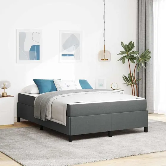 vidaXL Box Spring Seng Mørkegrå 160 x 200 cm