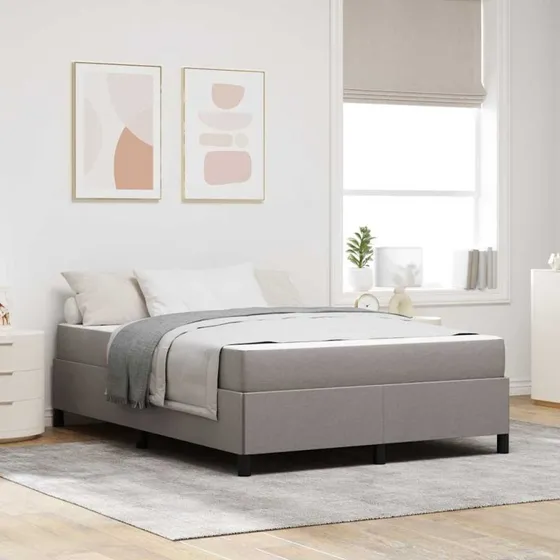 vidaXL Box Spring Seng Gråbrun 160 x 200 cm