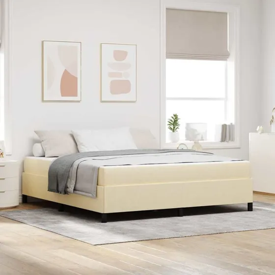 vidaXL Box Spring Seng Creme 180x200 cm