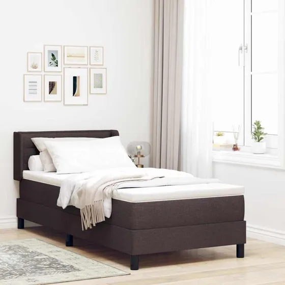 vidaXL Box spring seng med hovedgærde, Mørk Brun, 200 x 90 cm