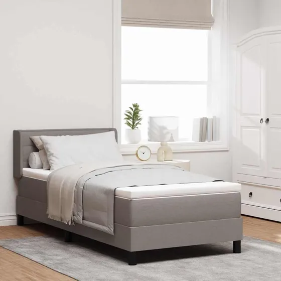 vidaXL Box spring seng med hovedgærde Gråbrun 200x90 cm