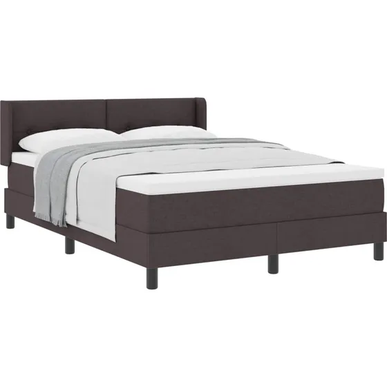 vidaXL Boxspring seng med hovedgærde, Mørk Brun, 200 x 160 cm