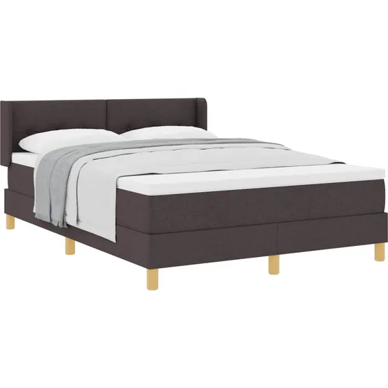 vidaXL Box spring seng med madras Mørk Brun 200x160 cm Stof
