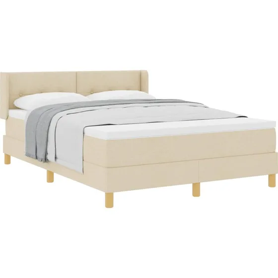 vidaXL Box spring seng med madras Creme 200 x 160 cm