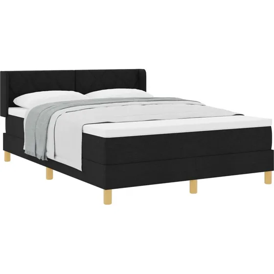 vidaXL Box spring seng med madras, Sort, 200 x 160 cm