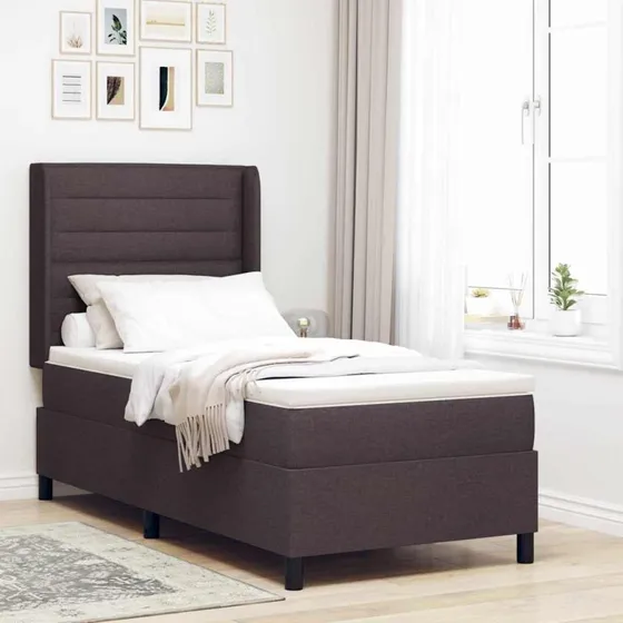vidaXL Box spring seng med madras Mørk Brun 200x90 cm