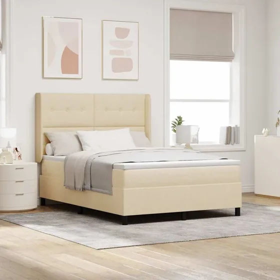 vidaXL Box spring seng med madras Creme 200 x 160 cm