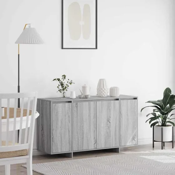 vidaXL Sideboard Grå Sonoma 135 x 41 x 75 cm Konstrueret Træ