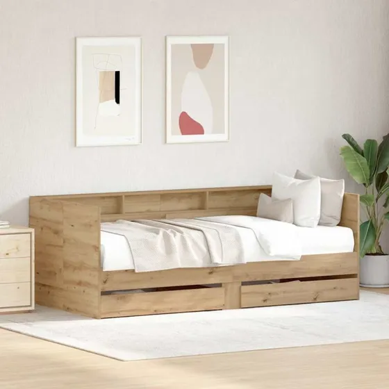 vidaXL Daybed med skuffer, Artisan Egetræ 100 x 200 cm