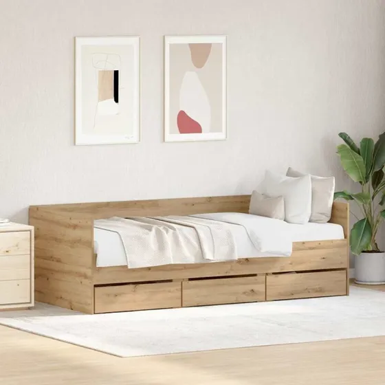 vidaXL Daybed med skuffer Artisan Egetræ 90 x 190 cm