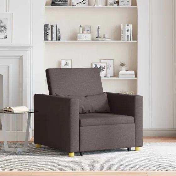 vidaXL Utrækkelig Sovesofa Enkelt Mørkebrun 90 x 165 x 87 cm