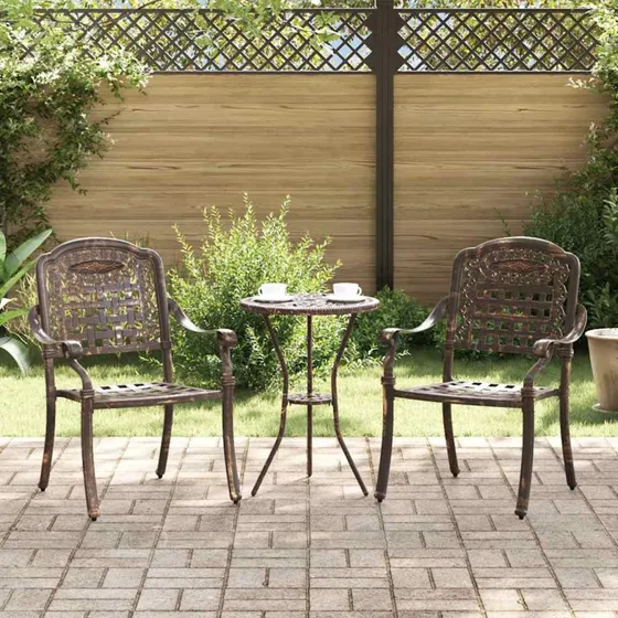 vidaXL Have Stol 2 stk Bronze 55 x 56,5 x 91 cm Aluminium