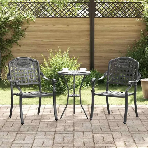 vidaXL Have Stol 2 stk Sort 55 x 56,5 x 91cm Aluminium