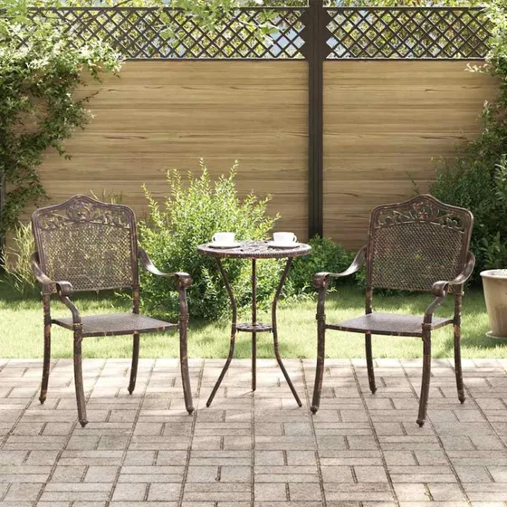 vidaXL Have Stol 2 stk Bronze 55 x 55 x 92,5 cm Aluminium