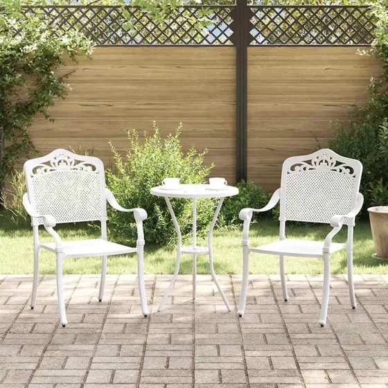 vidaXL Have Stol 2 stk Hvid 55 x 55 x 92,5 cm Aluminium