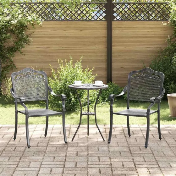 vidaXL Have Stol 2 stk Sort 55 x 55 x 92,5 cm Aluminium