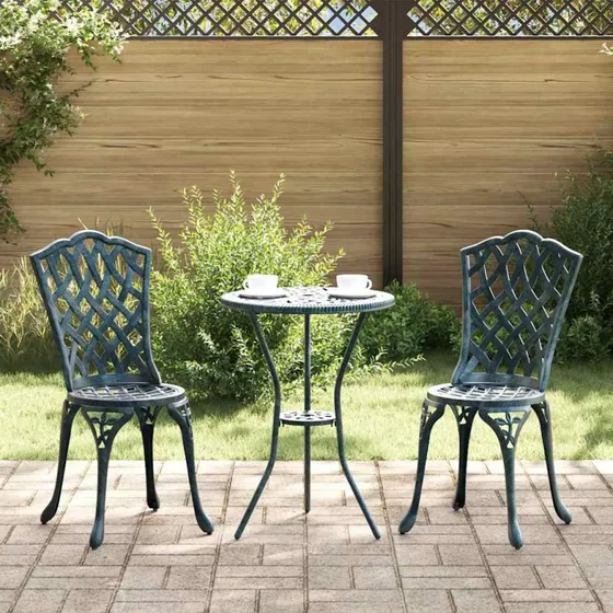 vidaXL Have Bistro Sæt 3 pc Grøn Aluminium