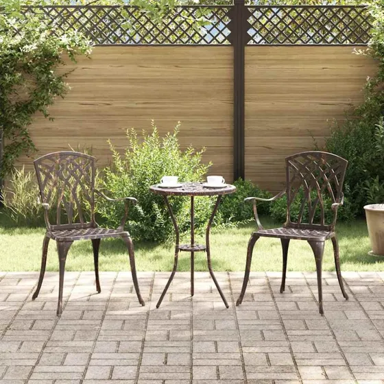 vidaXL Have Stol 2 stk Bronze 53 x 51 x 88,5 cm Aluminium
