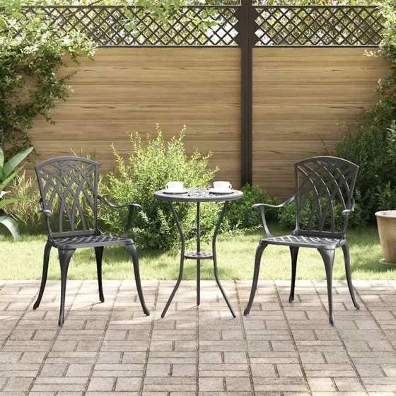 vidaXL Have Stol 2 stk Sort Aluminium 53 x 51 x 88,5 cm