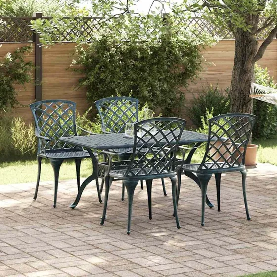 vidaXL Have Stol 4 pcs Grøn 61 x 60,5 x 93cm Aluminium