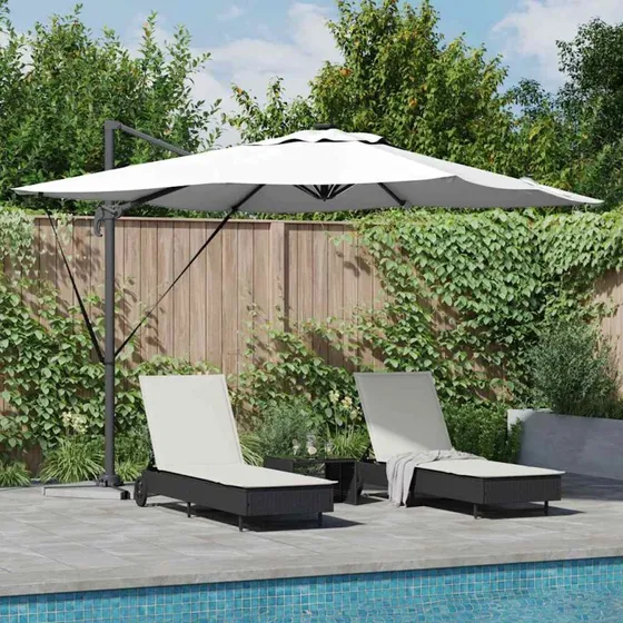 vidaXL Parasol Sandfarvet 286 x 284 x 270 cm Aluminium & Polyester