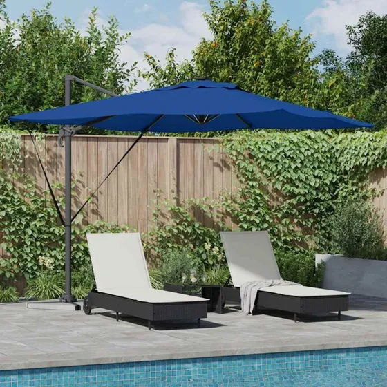 vidaXL Parasol Azure Blue 286x285 cm Aluminium & Polyester