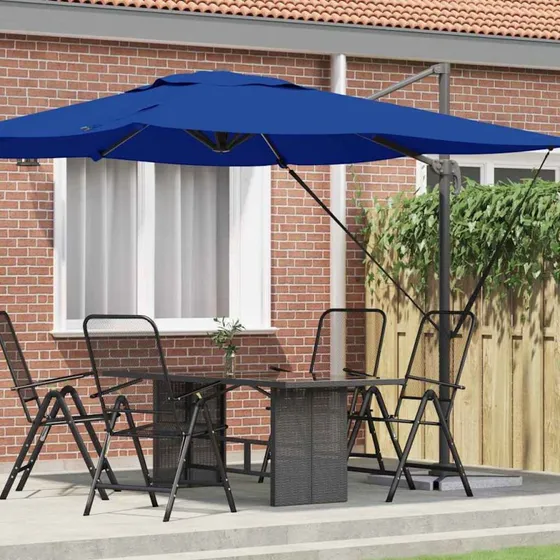 vidaXL Roma Parasol Blå 286 x 284 cm Aluminium & Polyester