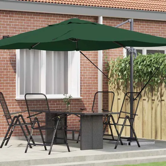 vidaXL Cantilever Roma Parasol Grøn 351x250x260 cm
