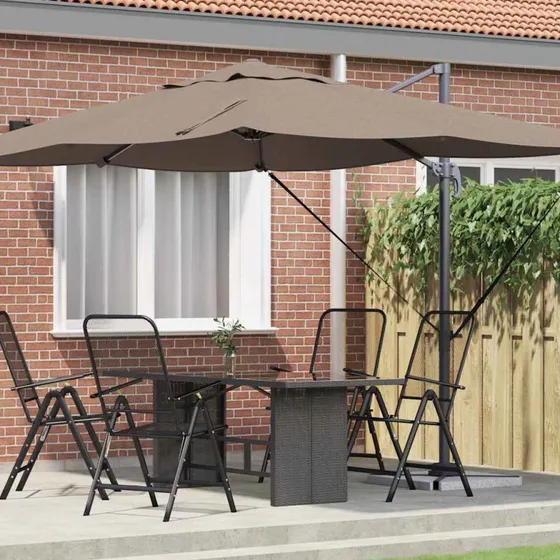 vidaXL Cantilever Roma Parasol Gråbrun 351x250x260 cm