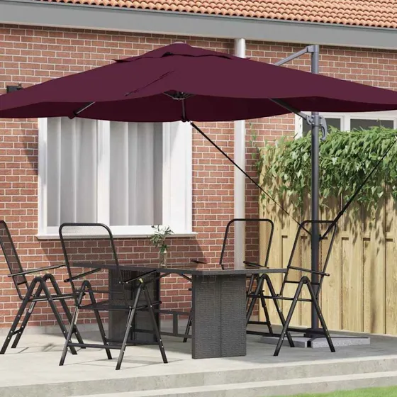 vidaXL Parasol Bordeaux Rød 351x250x260 cm