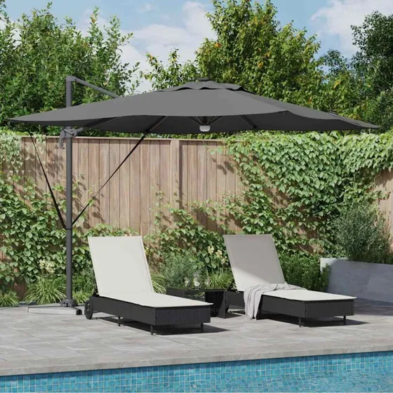vidaXL Roma Parasol Antracit 286x285 cm Aluminium & Polyester